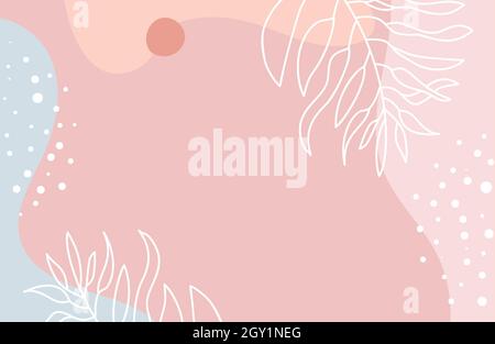 Kreative Vektor minimalistisch handbemalte Illustrationen abstrakt trendy rosa Hintergrund für Wanddekoration, Postkarte oder Broschüre Cover Design Geschichte Stock Vektor