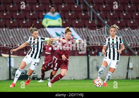 Genf, Schweiz. Oktober 2021. Während der UEFA Womens Champions League Group findet im Stade de Geneve in Genf, Schweiz, das erste Fußballspiel zwischen Servette FCCF und Juventus statt. Kredit: SPP Sport Pressefoto. /Alamy Live News Stockfoto