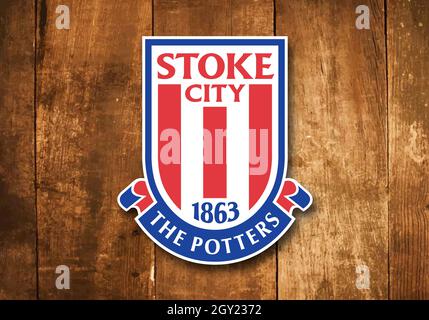 Wappen Stoke City F.C., Stoke-on-Trent, Staffordshire, ein Fußballverein aus England Stockfoto