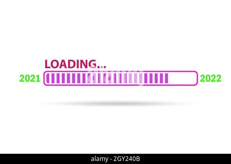 Konzept des Übergangs vom Jahr 2021 auf 2022 Stockfoto