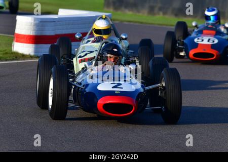 Federico Buratti, Lotus-BRM 24, Glover Trophy, 1500 ccm große Prix-Fahrzeuge, die zwischen 1961 und 1965 gefahren sind, Goodwood Revival 2021, Goodwood, Chichester, W Stockfoto