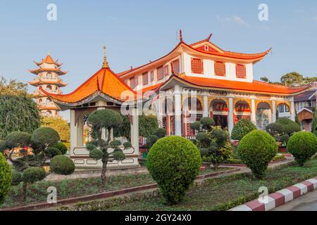 Chinesischer Tempel Chan Tak in Pyin Oo Lwin, Myanmar Stockfoto