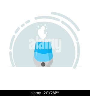 Luftbefeuchter. Modernes Gerät zur Luftreinigung. Stylische Ikone im Cartoon-Stil. Vektorgrafik Stock Vektor