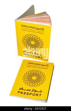 Dubai Expo 2020 Reisepässe für Besucher, Dubai, VAE Stockfoto