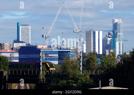 Arena Quarter Gebäude im Stadtzentrum von Leeds, die Studentenwohnungen sind. Altus House ist das höchste Gebäude in Leeds & Yorkshire Stockfoto