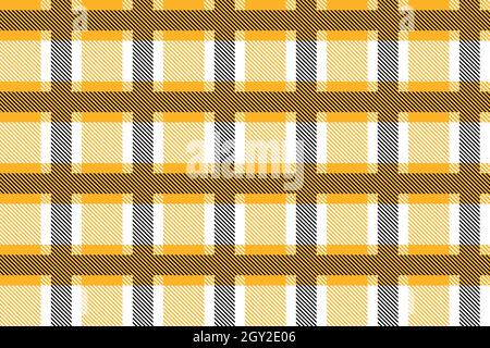 Orangefarbenes und weißes Schottland Textil-Nahtloses Muster. Karo-Karo-Karo-Karo-Karo-Karo-Qualität Abstrakter geometrischer Hintergrund für Stoff, Stoff. Monochrom Stock Vektor