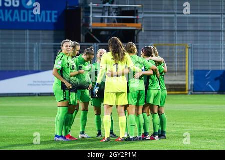 Hoffenheim, Deutschland. Oktober 2021. Team HB Koge vor der UEFA Womens Champions League Group führt das 1. Fußballspiel der TSG 1899 Hoffenheim und HB Koge im Dietmar-Hopp-Stadion in Hoffenheim durch. Kredit: SPP Sport Pressefoto. /Alamy Live News Stockfoto