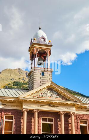 Nahaufnahme des Rathauses in der Stadt Silverton, Colorado Stockfoto