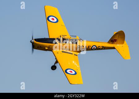 Royal Canadian Air Force RCAF de Havilland Chipmunk Trainer auf der Shuttleworth Old Warden Airshow Stockfoto