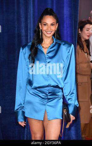London, Großbritannien. 6. Oktober 2021, London, Großbritannien. Alesha Dixon kommt zu The Harder they Fall Weltpremiere, der Eröffnungsfilm des BFI London Film Festival, der in der Royal Festival Hall stattfand. Kredit: Doug Peters/EMPICS/Alamy Live Nachrichten Stockfoto