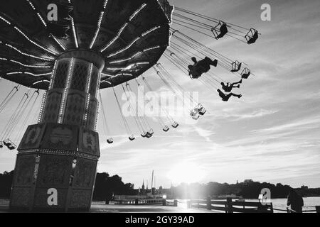 Blick auf den Vergnügungspark Grona Lund in Stockholm Schweden. Hochwertiges Foto 20200701 Stockfoto