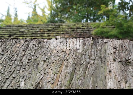 alte hölzerne Dach Stockfoto