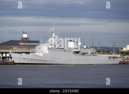 06/10/2021 Gravesend UK NE Brasil brachte heute Morgen etwas willkommenen südamerikanischen Sonnenschein mit. Das Trainingsschiff wird von der brasilianischen Marine eingesetzt Stockfoto