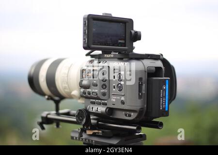 Videokamera von Sony, 6. Oktober 2021 Stockfoto