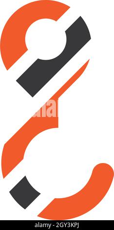 Vektor-Schablone mit Kranhaken-Logo Stock Vektor