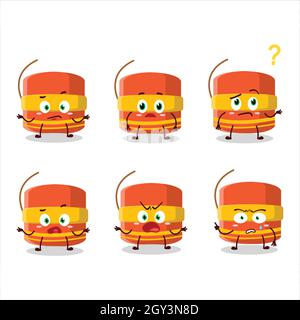 Cartoon-Charakter der zylindrischen Feuerwerkskörper mit welchem Ausdruck. Vektorgrafik Stock Vektor