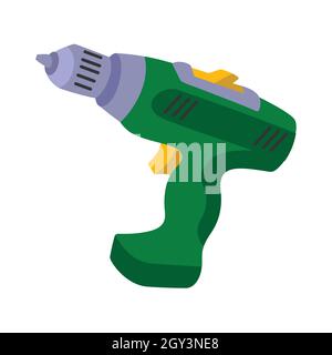 Dunkelgrüner elektrischer Lötkolben, geeignet für Tischlerei Design Vektor Illustration Stock Vektor