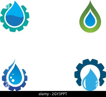 Wassertropfen Logo Template Vector Illustration Design Stock Vektor