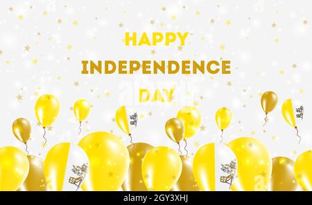 Heiliger Stuhl (Staat Vatikanstadt) Unabhängigkeitstag Patriotisches Design. Luftballons in italienischen Nationalfarben. Happy Independence Day Vektor-Grußkarte. Stock Vektor