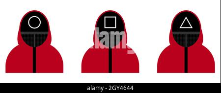 Set von Squid Spiel Zeichen. Vektorgrafik Stock Vektor