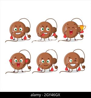 Ein sportlicher Feuerwerkskugel-Boxsportler im Cartoon-Maskottchen-Design. Vektorgrafik Stock Vektor