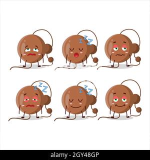 Cartoon-Charakter der Feuerwerkskugel mit schlaffigen Ausdruck. Vektorgrafik Stock Vektor