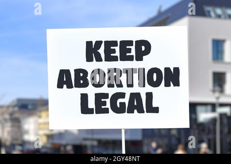 Halten Abtreibung legal Demonstration Protest Zeichen Stockfoto