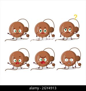 Cartoon-Charakter der Feuerwerkskugel mit welchem Ausdruck. Vektorgrafik Stock Vektor