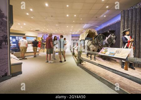 Die erste Galerie, Raum im Museum. Im US Army Transportation Museum in Fort Eustis, Virginia. Stockfoto