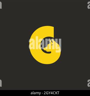 BUCHSTABEN C ODER C LOGO-DESIGN MIT NEGATIVEM RAUTEFFEKT FÜR DIE ILLUSTRATION Stock Vektor