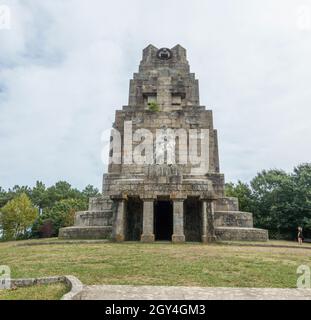 Universal Marine Monument am Aussichtspunkt des Monte Moteferro, Galicien, Spanien. Stockfoto