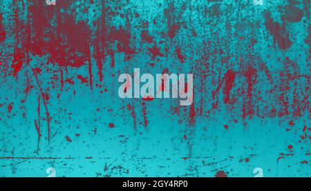 Blau rostigen Metall Textur Hintergrund Stockfoto