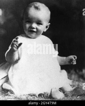 Die amerikanische Filmschauspielerin Marilyn Monroe als Baby. Sie wurde am 1. Juni 1926 in Los Angeles als Norma Jean Mortenson geboren. Ihre Augenfarbe ist grau. [Automatisierte Übersetzung] Stockfoto