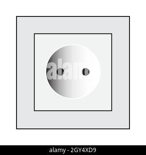 Symbol für Netzsteckdose. Elektrisches Symbol oder Schild. Einfaches flaches Design von elektrischen Heimgeräten. Vektordarstellung auf weißem Hintergrund isoliert. Stock Vektor