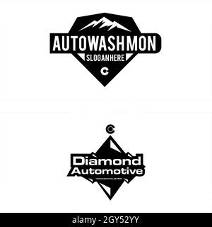 Satz von Automotive Mountain schwarz Vektor-Logo-Design Stock Vektor