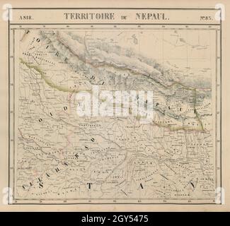 Asie. Territoire du Nepaul #83 Nepal. NE Indien. Tibet. VANDERMAELEN 1827 Karte Stockfoto