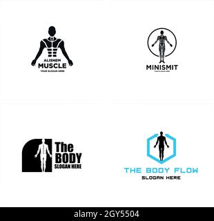 Das Body Muscle Fitness Logo Design Stock Vektor