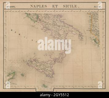 Europa. Neapel & Sicile #26 Süditalien Sizilien Albanien. VANDERMAELEN 1827 Karte Stockfoto