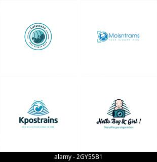 Set von Kamera Portrait Baby Logo Design Stock Vektor