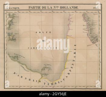 Océanique. Partie de la Nlle Hollande #37 Karpentaria Gulf VANDERMAELEN 1827 Karte Stockfoto