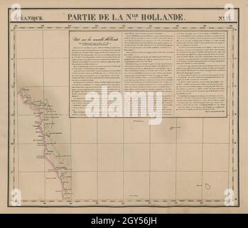 Océanique. Partie de la Nlle Hollande #38 Queensland Coast VANDERMAELEN 1827 Karte Stockfoto