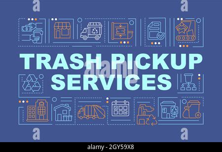 Trash Abholung und Transfer Service Wort Konzepte Banner Stock Vektor