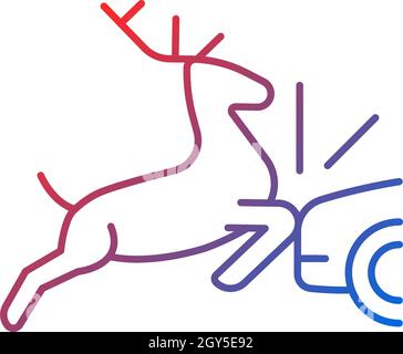 Symbol für den linearen Vektor der Kollisionsgradienten mit Tieren Stock Vektor
