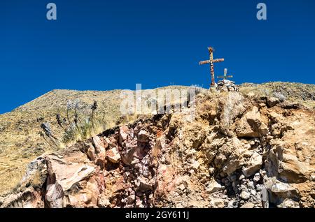 Cruz Del Condor Denkmal am Colca Canyon in Peru Stockfoto