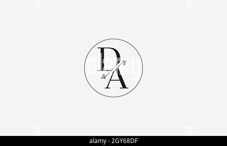 BUCHSTABEN DA-LOGO-DESIGN MIT NEGATIVEM PLATZEFFEKT FÜR DIE ILLUSTRATION Stock Vektor