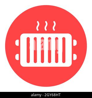 Kühler, Heizungsvektor, weißes Glyphensymbol. Bau, Reparatur und Bau. Graph-Symbol für Ihr Website-Design, Logo, App, UI Stockfoto