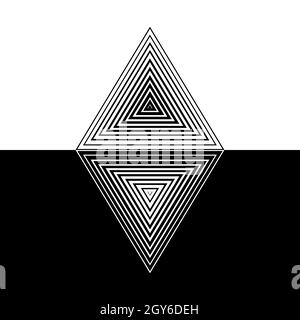 Die schwarzen und weißen abstrakte mehrere Dreieck. Stockfoto