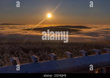 Aussichtsturm, Velka Destna, Orlicke Berge, Ostböhmen, Tschechische Republik Stockfoto