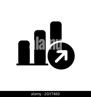 Wachstumsdiagramm umreißt das Glyphensymbol. Finanzzeichen. Graph-Symbol für Ihr Website-Design, Logo, App, UI. Vektorgrafik, EPS10. Stockfoto