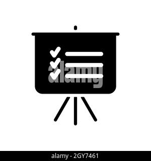 Statistiken im Trainingsboard umreißen Glyphen-Symbol. Planungsschild. Unternehmen. Graph-Symbol für Ihr Website-Design, Logo, App, UI. Vektorgrafik, E Stockfoto